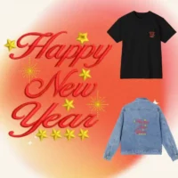 Bonne année en couleur rouge