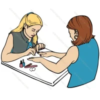 Manicurist and Client