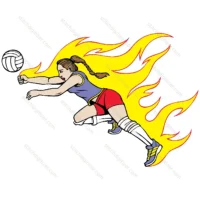 Joueur de volley-ball de feu