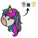Tête de cheval licorne colorée